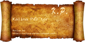 Kalina Péter névjegykártya