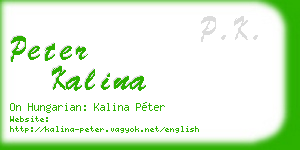 peter kalina business card