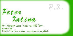 peter kalina business card